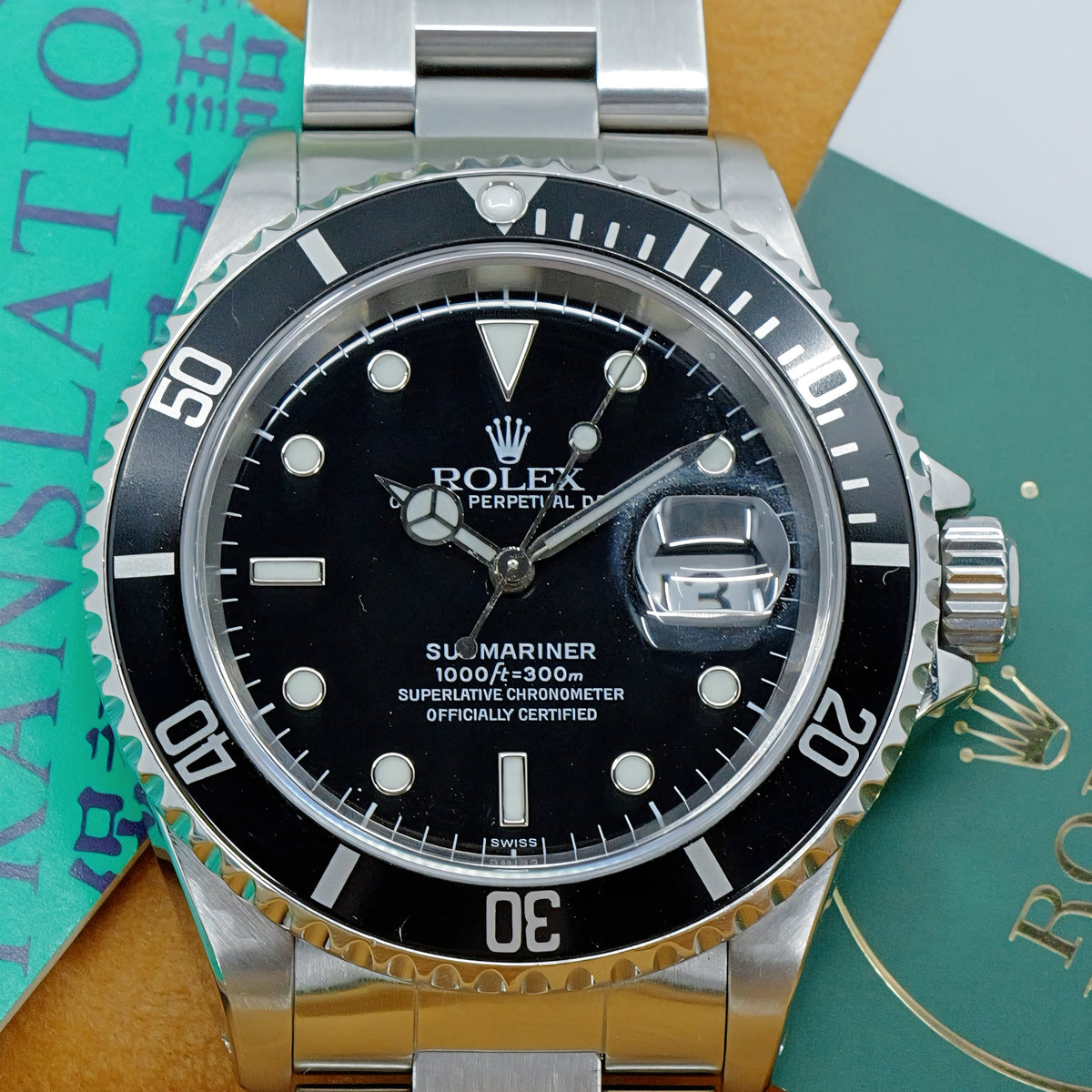 ROLEX SUBMARINER DATE 16610 – ACCIAIO – QUADRANTE NERO – 1999 – FULL SET – SERVICE ROLEX