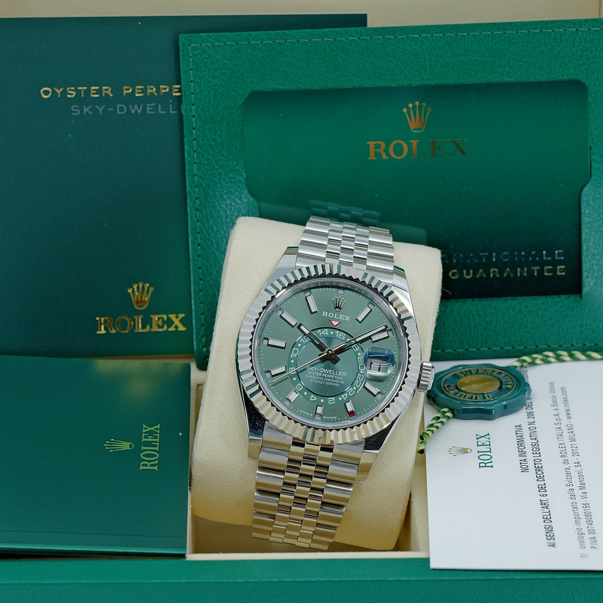ROLEX SKY-DWELLER 336934 – QUADRANTE VERDE – 2026 – NUOVO – FULL SET