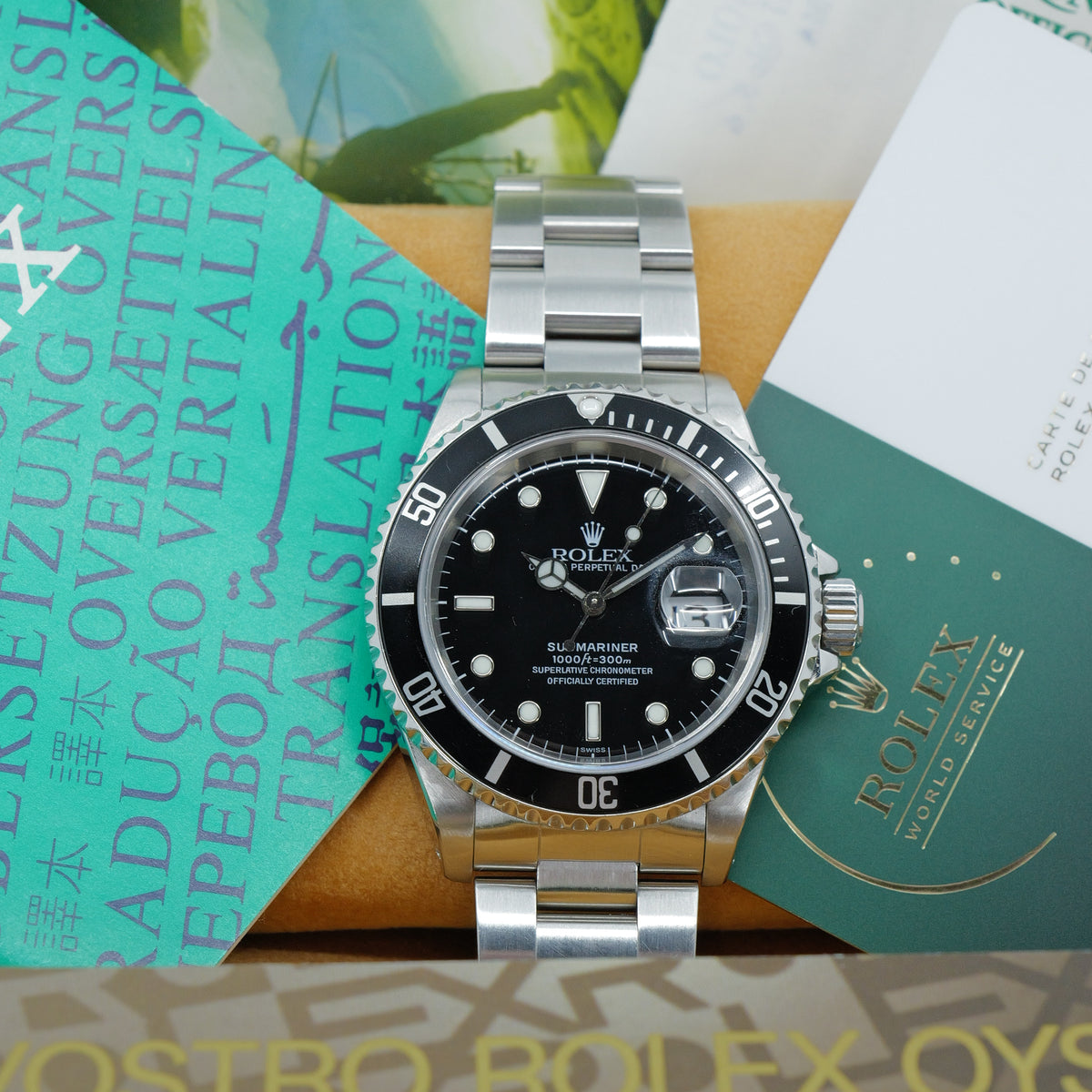 ROLEX SUBMARINER DATE 16610 – ACCIAIO – QUADRANTE NERO – 1999 – FULL SET – SERVICE ROLEX
