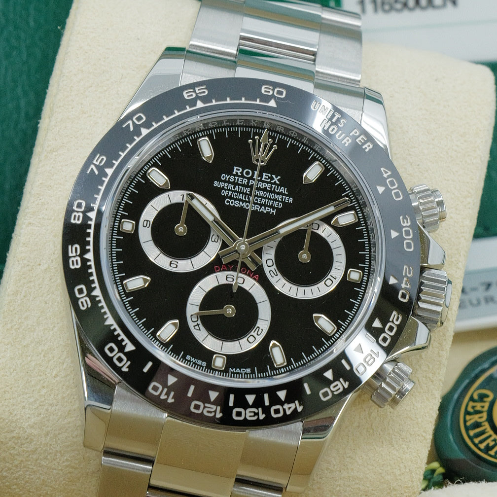 ROLEX COSMOGRAPH DAYTONA REF. 116500LN – QUADRANTE NERO – 2017 – PARI AL NUOVO – FULL SET