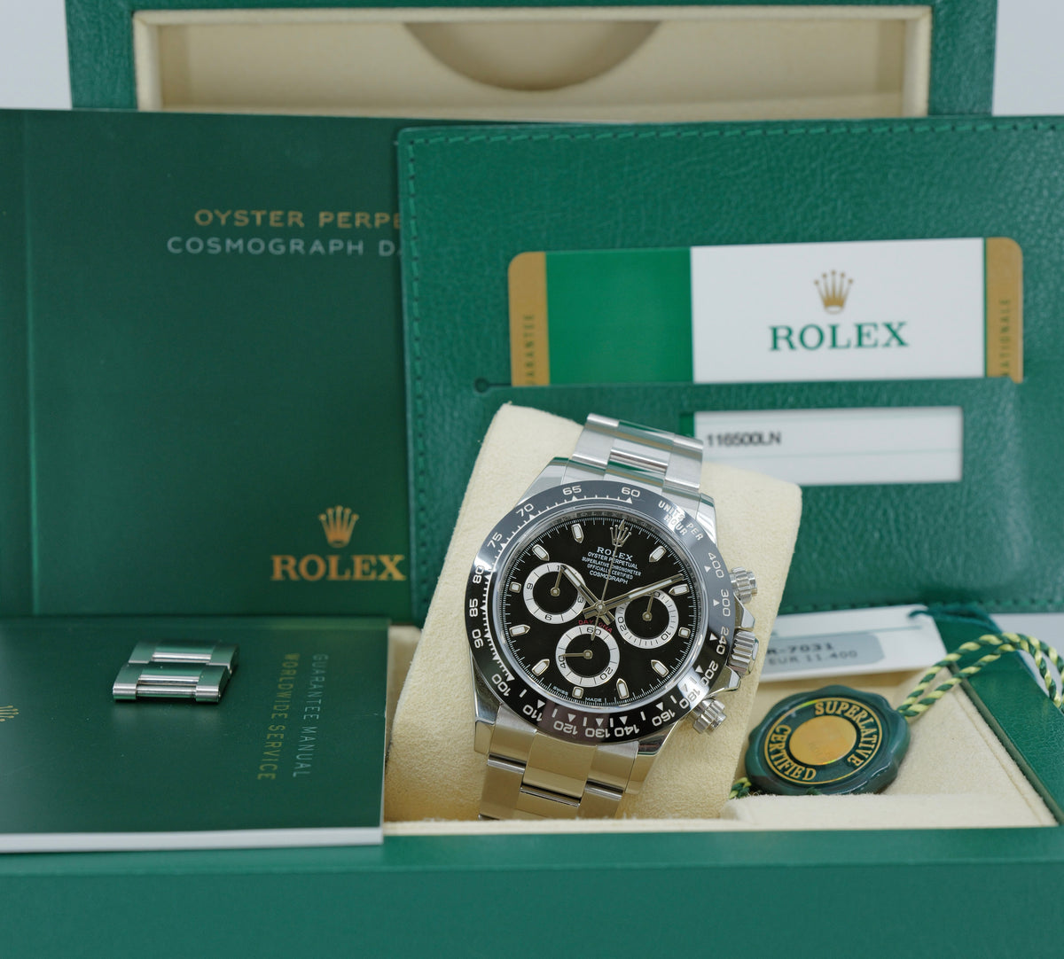 ROLEX COSMOGRAPH DAYTONA REF. 116500LN – QUADRANTE NERO – 2017 – PARI AL NUOVO – FULL SET