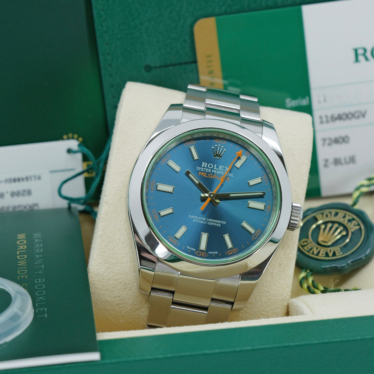 ROLEX MILGAUSS REF. 116400GV – Z-BLUE – 2018 – SUPER FULL SET CON TAG