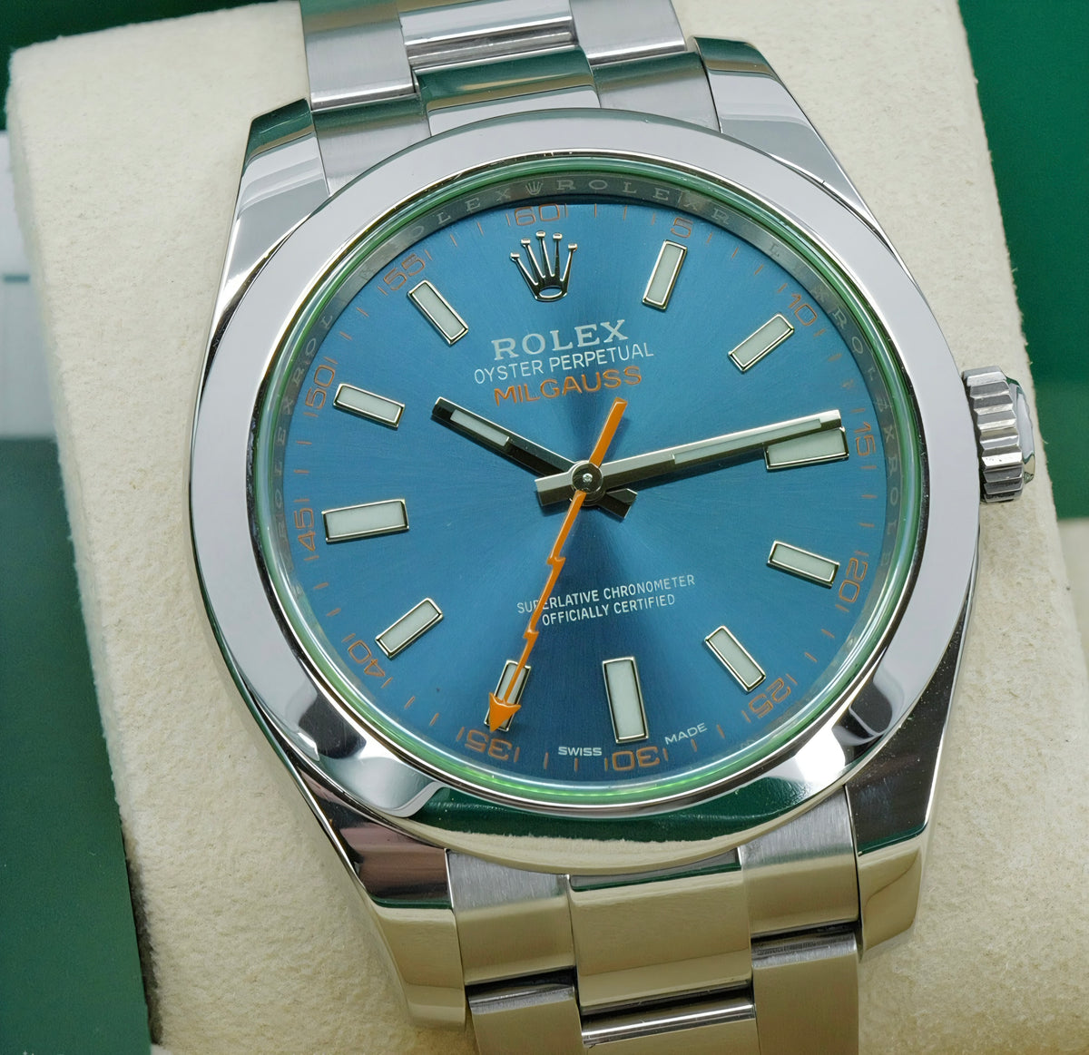 ROLEX MILGAUSS REF. 116400GV – Z-BLUE – 2018 – SUPER FULL SET CON TAG