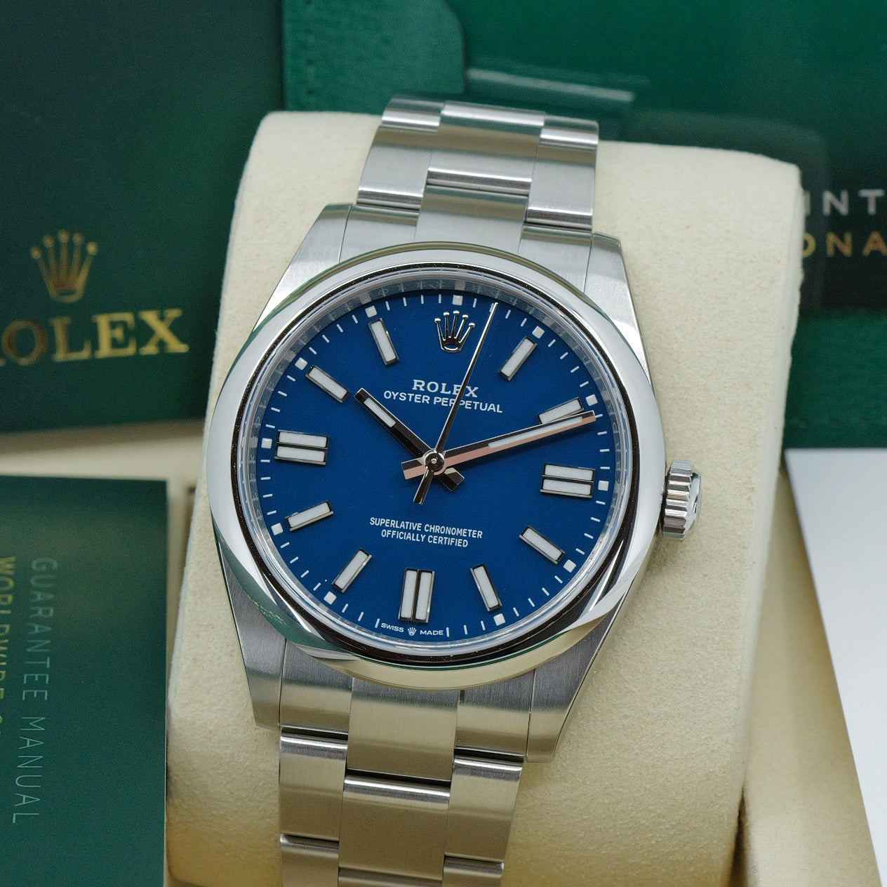 ROLEX OYSTER PERPETUAL 134300 MED BLUE