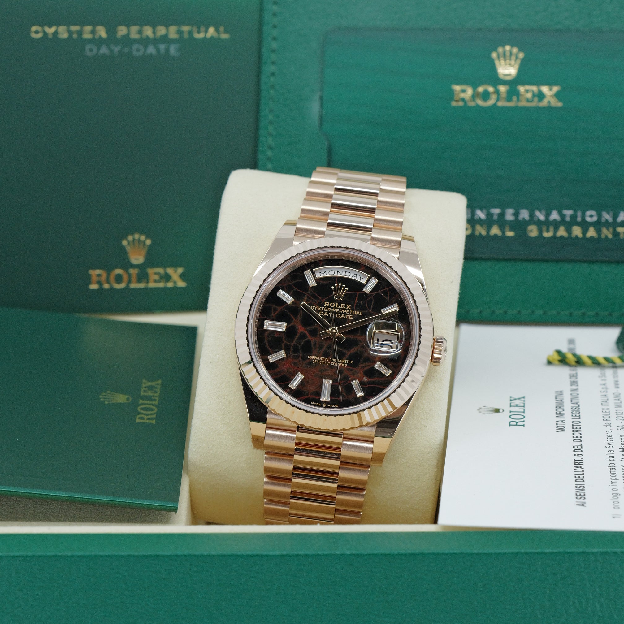 ROLEX DAY-DATE 40mm “Eisenkiesel” ORO ROSA