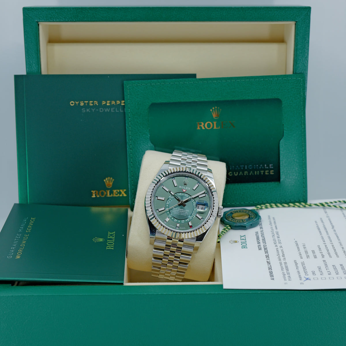 ROLEX SKY-DWELLER 336934 – QUADRANTE VERDE – 2026 – NUOVO – FULL SET