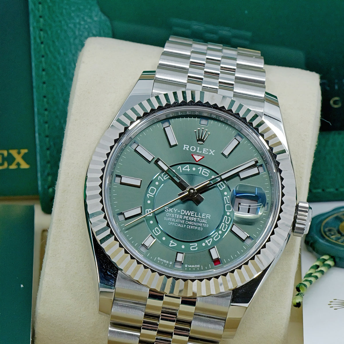 ROLEX SKY-DWELLER 336934 – QUADRANTE VERDE – 2026 – NUOVO – FULL SET