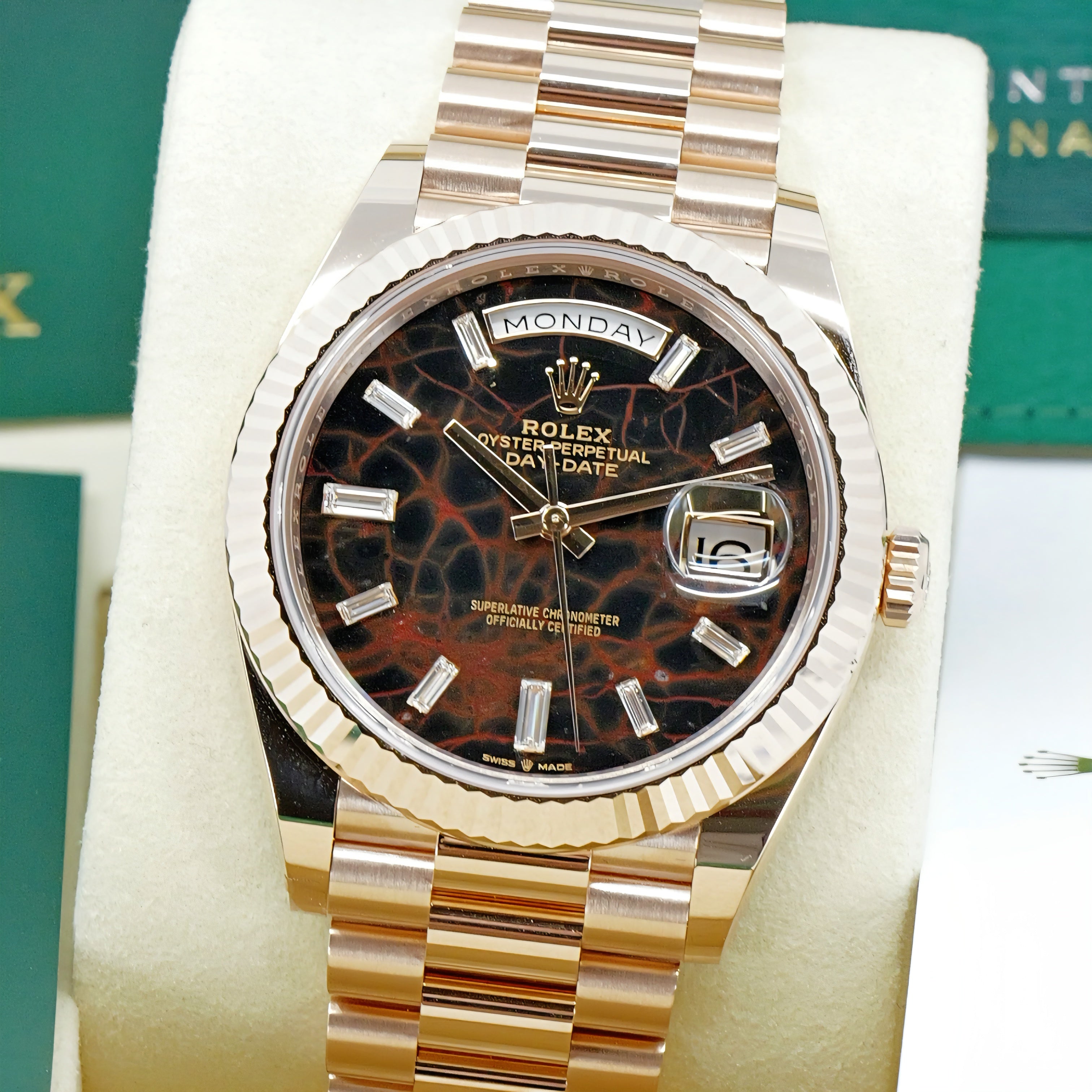 ROLEX DAY-DATE 40mm “Eisenkiesel” ORO ROSA