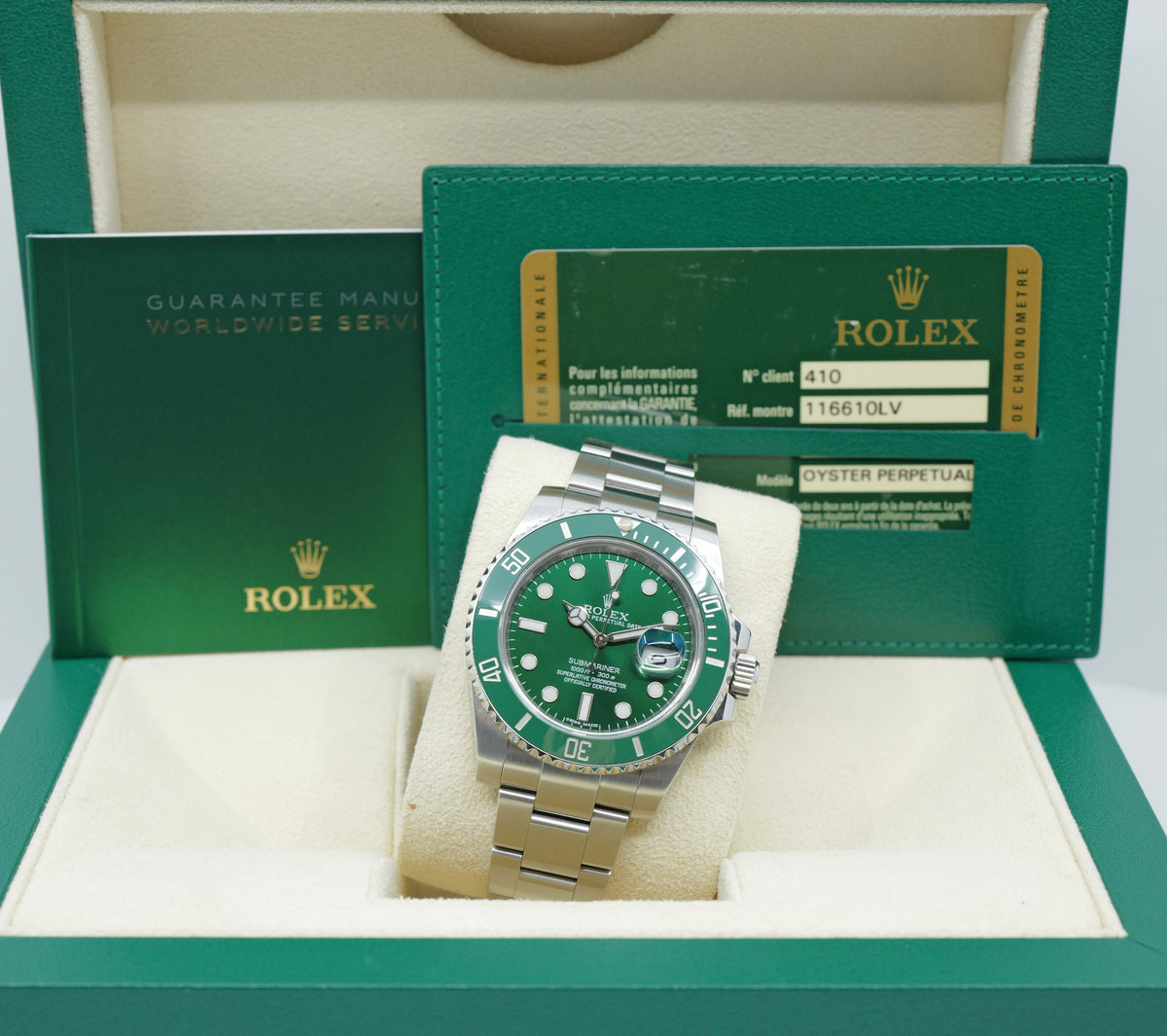 ROLEX SUBMARINER DATE 116610LV “HULK” – 2012 – FULL SET