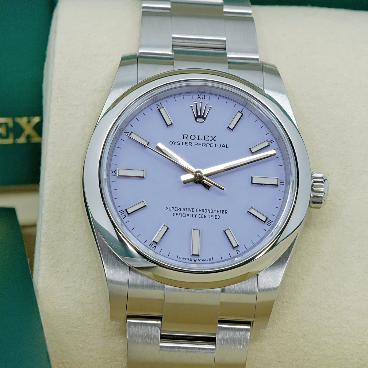 ROLEX OYSTER PERPETUAL 34 REF. 124200 – QUADRANTE LAVANDA – 2026 – NUOVO – FULL SET ITALIANO