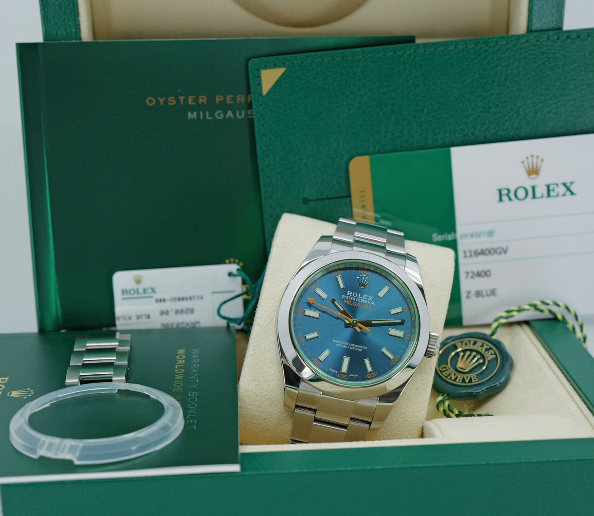 ROLEX MILGAUSS REF. 116400GV – Z-BLUE – 2018 – SUPER FULL SET CON TAG