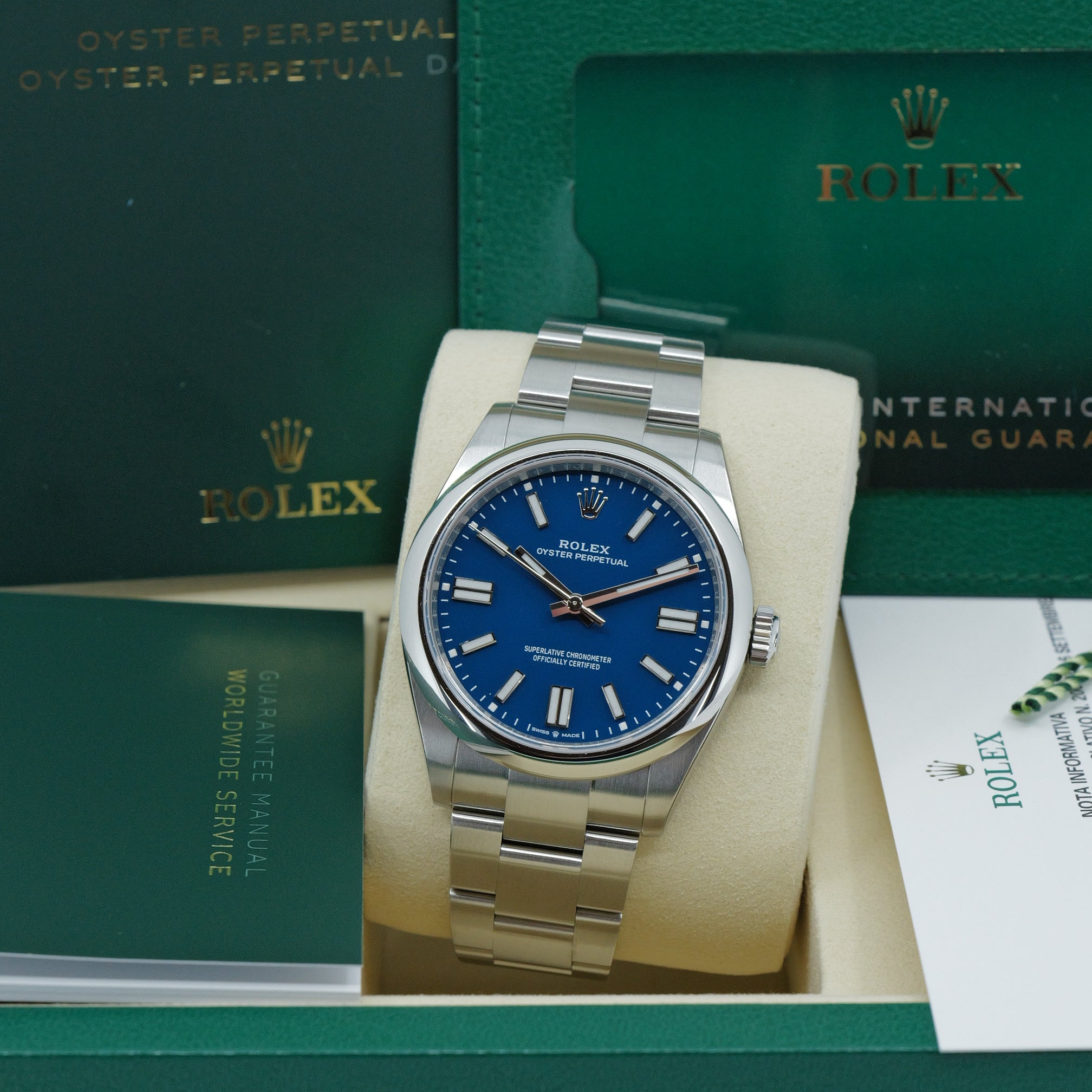 ROLEX OYSTER PERPETUAL 134300 MED BLUE